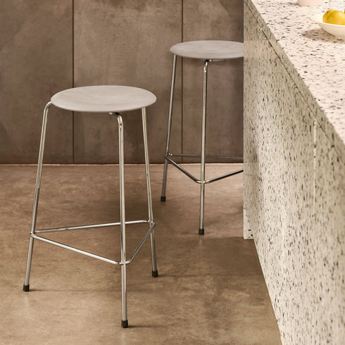 Dot™ Stool Leather / Chromed Steel Base